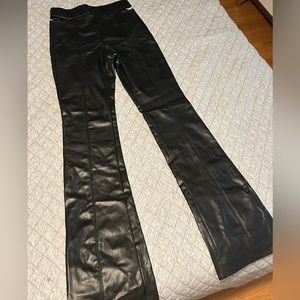 Zara Leather Cut-Out Flared Pants